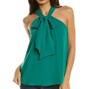 Trina Turk 'Verge' Bow-Front Halter-Neck Crepe Top, Viridis Green